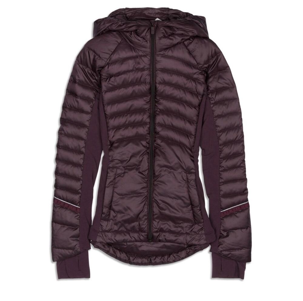 Lululemon Down For It All Jacket Purple Puffer Coat Running Thermal Size 6